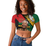 Nelson Mandela Day Raglan Cropped T shirt Pan African Flag - African Pride