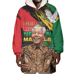 Nelson Mandela Day Wearable Blanket Hoodie Pan African Flag - African Pride