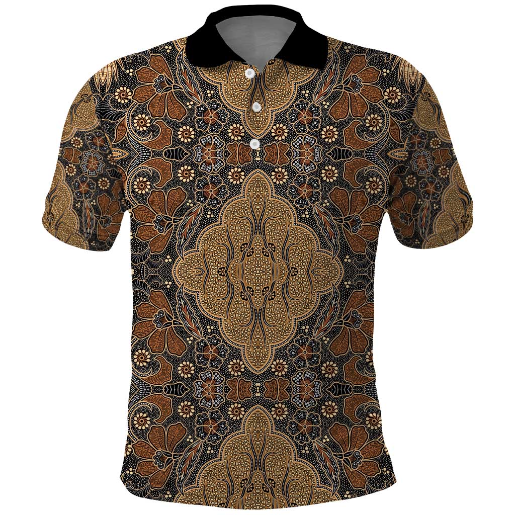 Madiba Nelson Mandela Batik Polo Shirt Earthy Brown Indonesia Heritage - African Pride