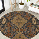 Madiba Nelson Mandela Batik Round Carpet Earthy Brown Indonesia Heritage - African Pride