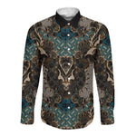 Madiba Nelson Mandela Batik Long Sleeve Button Shirt Black Indonesia Heritage - African Pride
