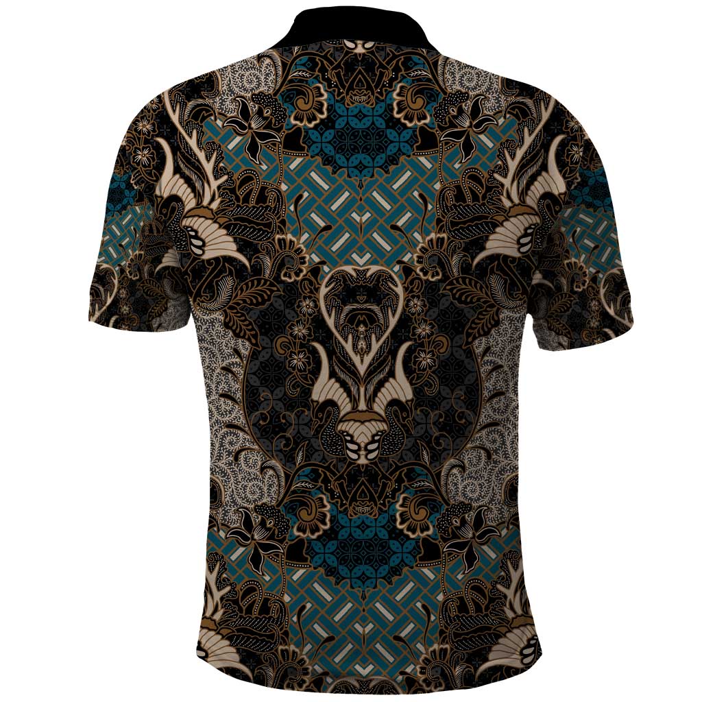 Madiba Nelson Mandela Batik Polo Shirt Black Indonesia Heritage - African Pride