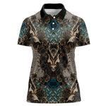 Madiba Nelson Mandela Batik Women Polo Shirt Black Indonesia Heritage - African Pride