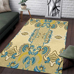 Madiba Nelson Mandela Batik Area Rug Yellow Blue Indonesia Heritage - African Pride