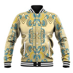 Madiba Nelson Mandela Batik Baseball Jacket Yellow Blue Indonesia Heritage - African Pride