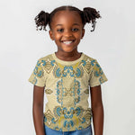 Madiba Nelson Mandela Batik Kid T shirt Yellow Blue Indonesia Heritage - African Pride