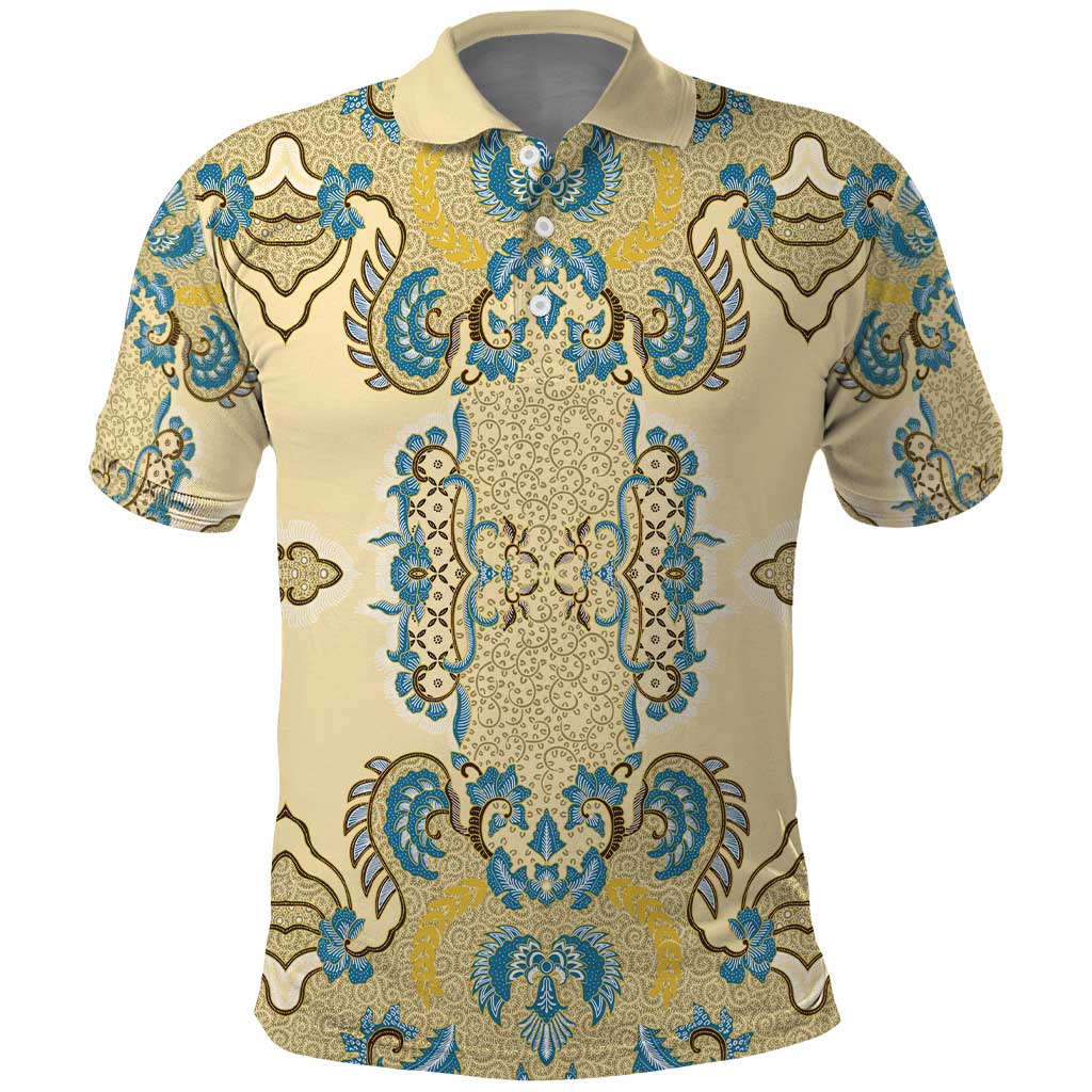 Madiba Nelson Mandela Batik Polo Shirt Yellow Blue Indonesia Heritage - African Pride