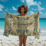 Madiba Nelson Mandela Batik Sarong Yellow Blue Indonesia Heritage - African Pride