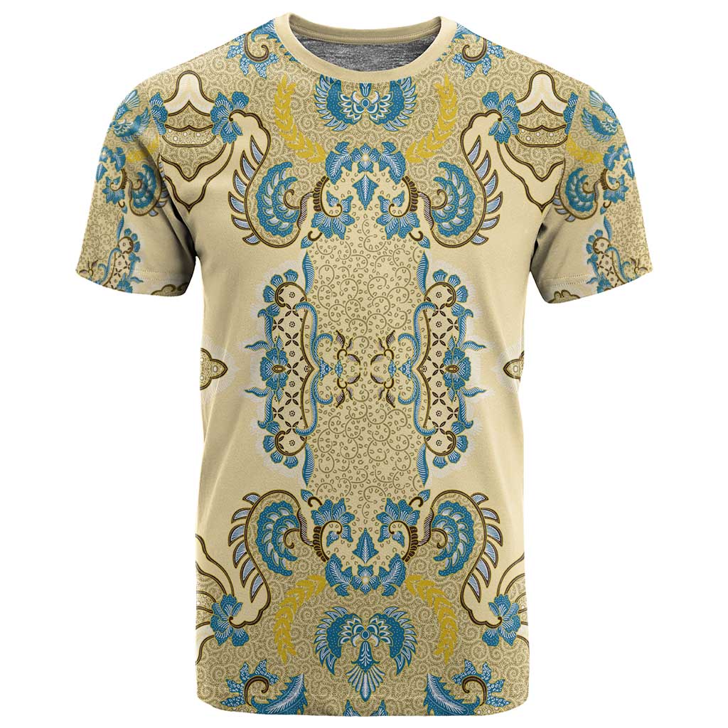 Madiba Nelson Mandela Batik T shirt Yellow Blue Indonesia Heritage - African Pride