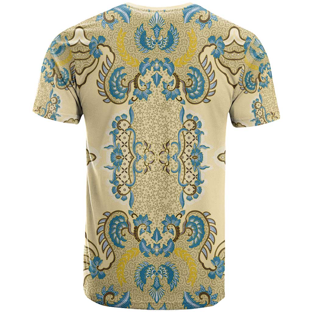 Madiba Nelson Mandela Batik T shirt Yellow Blue Indonesia Heritage - African Pride