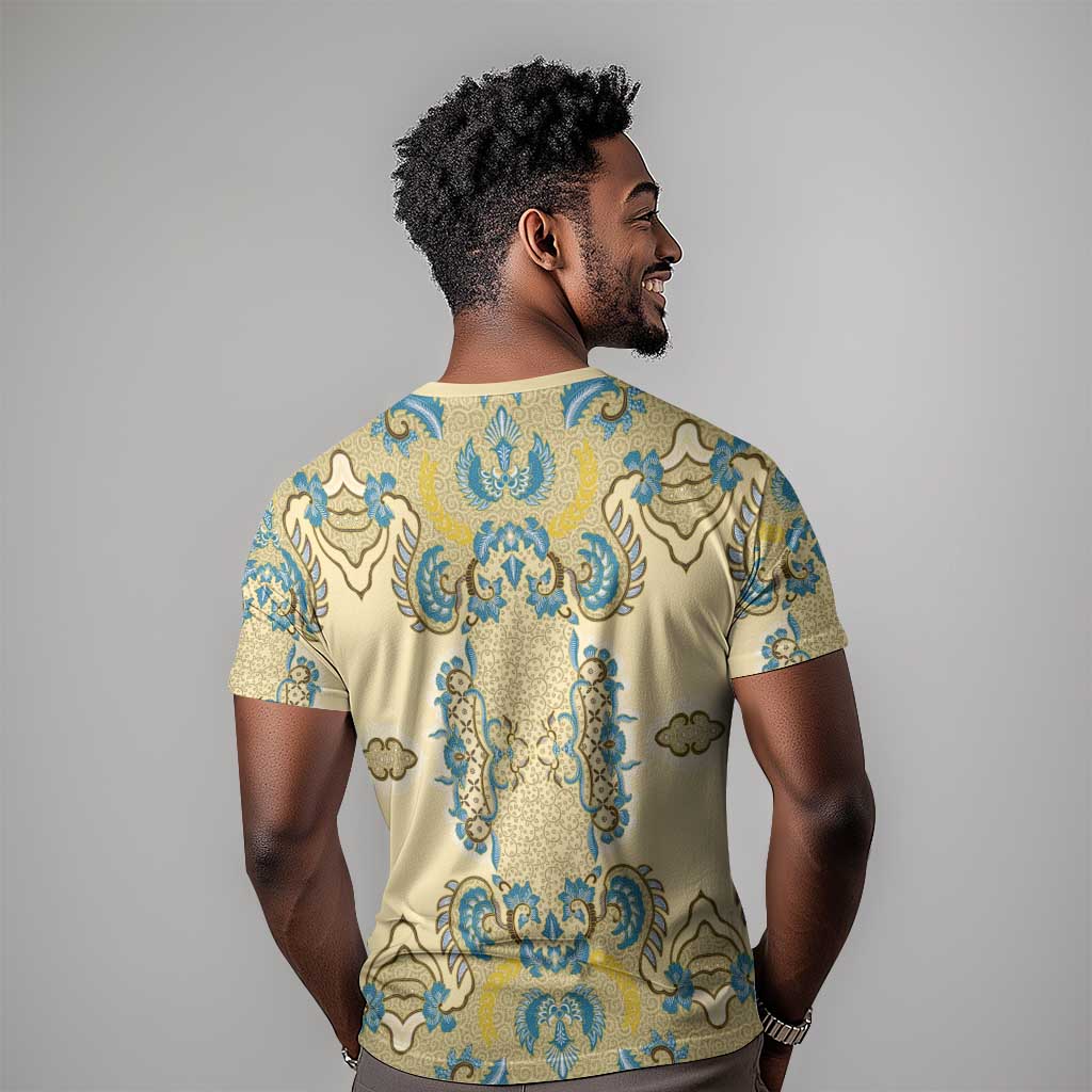 Madiba Nelson Mandela Batik T shirt Yellow Blue Indonesia Heritage - African Pride
