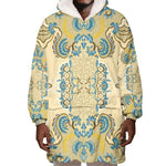 Madiba Nelson Mandela Batik Wearable Blanket Hoodie Yellow Blue Indonesia Heritage - African Pride