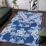 Indonesia Javanese Batik Nelson Mandela Madiba Blue Area Rug - African Pride
