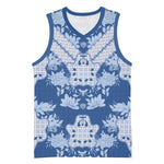 Indonesia Javanese Batik Nelson Mandela Madiba Blue Basketball Jersey - African Pride