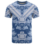 Indonesia Javanese Batik Nelson Mandela Madiba Blue T shirt - African Pride