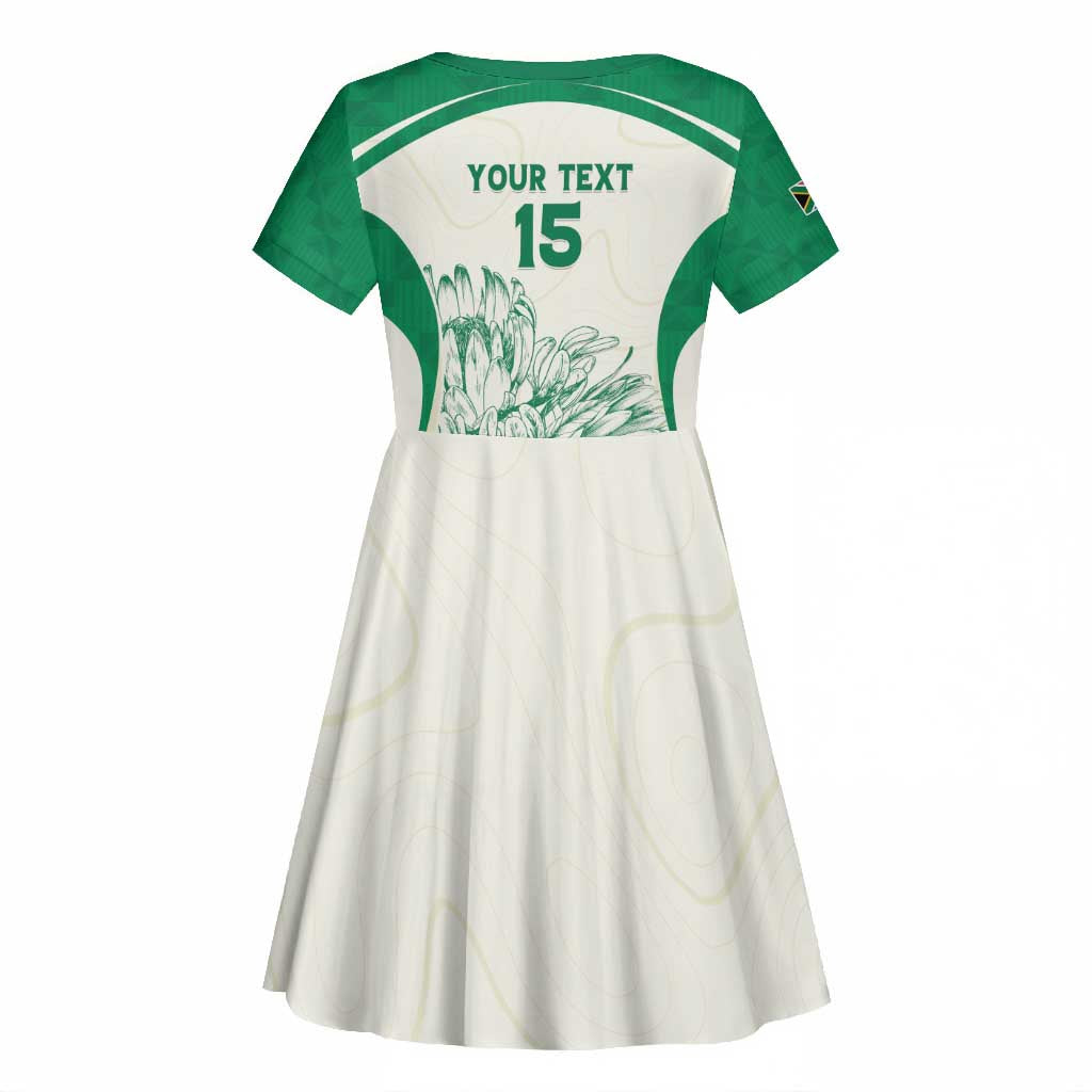 Custom South Africa Cricket Kid Short Sleeve Dress We Are Champions - African Pride