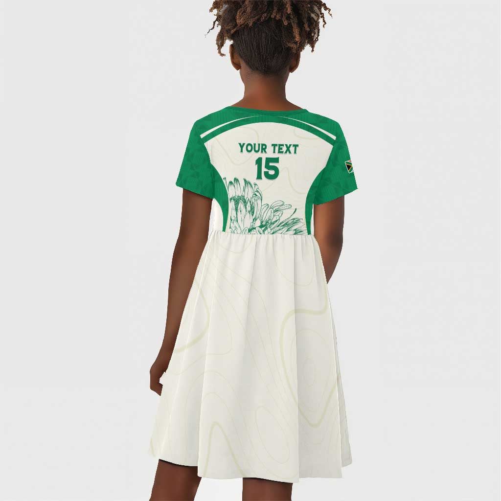 Custom South Africa Cricket Kid Short Sleeve Dress We Are Champions - African Pride