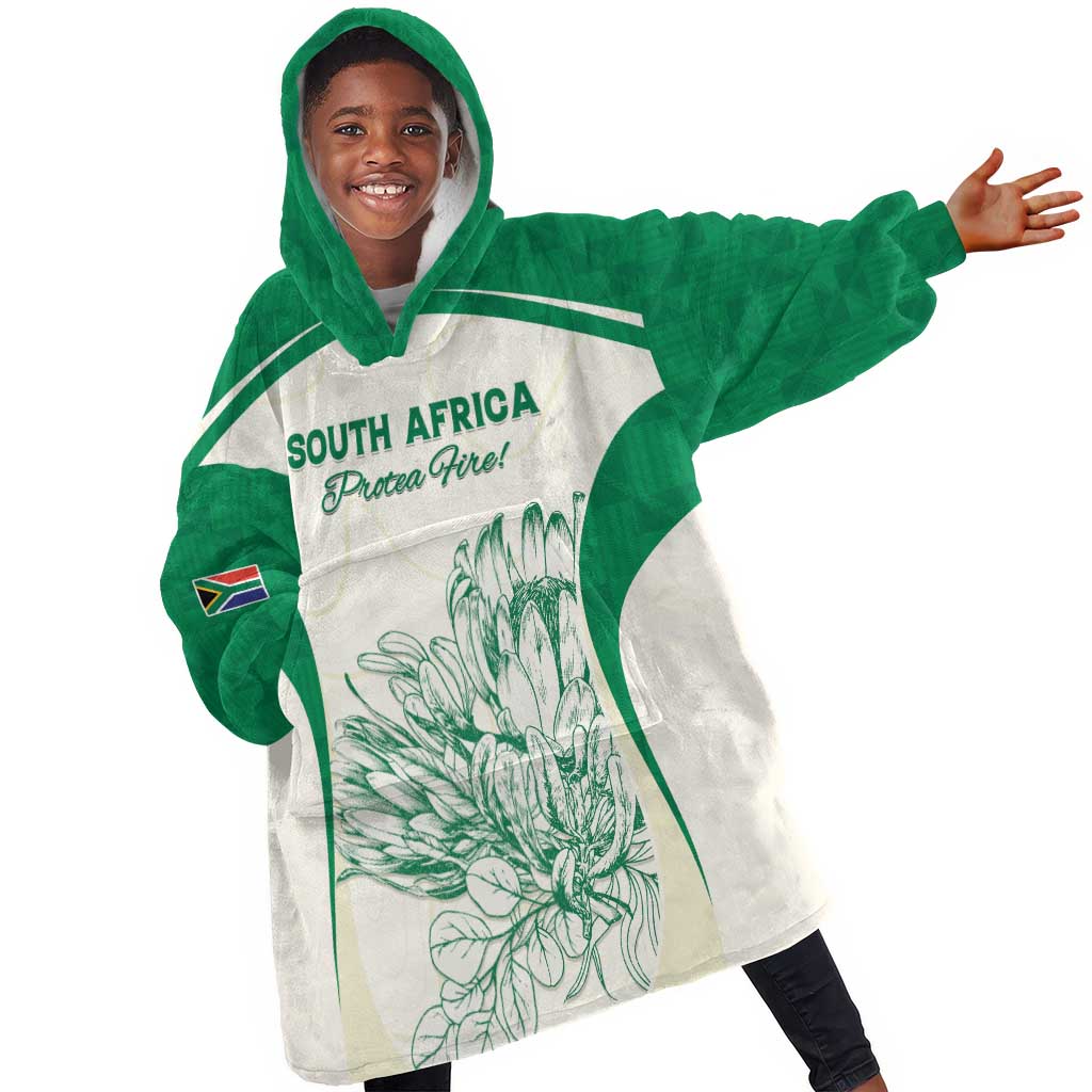 Custom South Africa Cricket Kid Wearable Blanket Hoodie We Are Champions - African Pride