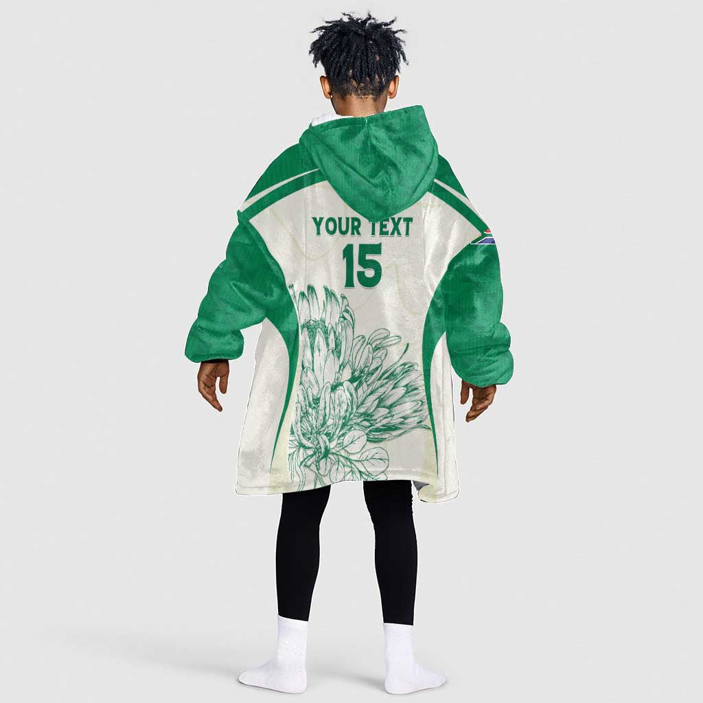 Custom South Africa Cricket Kid Wearable Blanket Hoodie We Are Champions - African Pride