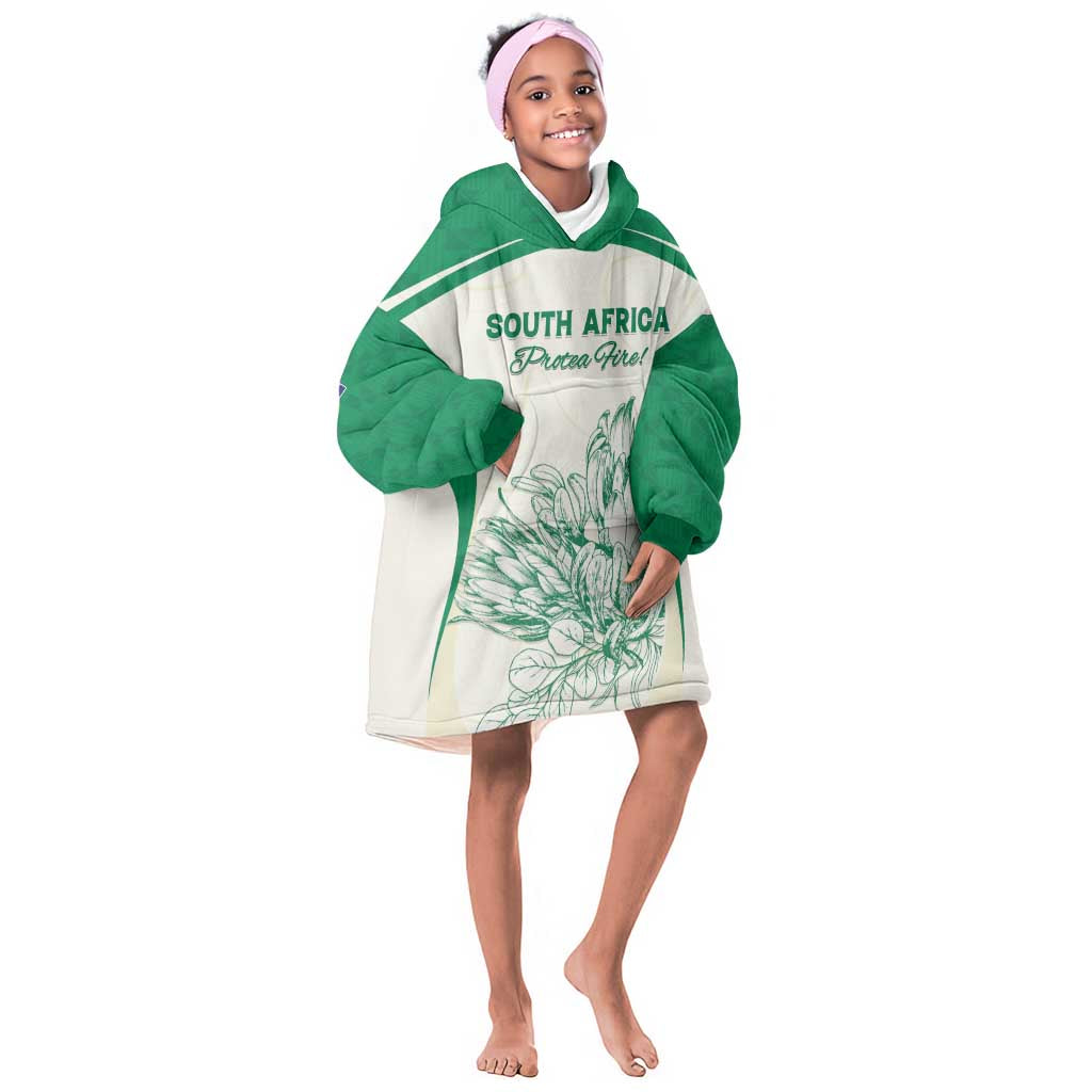 Custom South Africa Cricket Kid Wearable Blanket Hoodie We Are Champions - African Pride