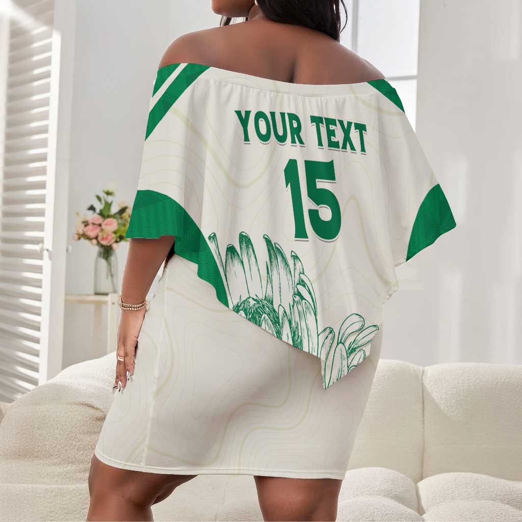 Custom South Africa Cricket Off Shoulder Short Dress We Are Champions - African Pride