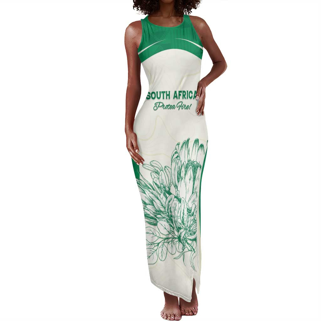 Custom South Africa Cricket Tank Maxi Dress We Are Champions - African Pride