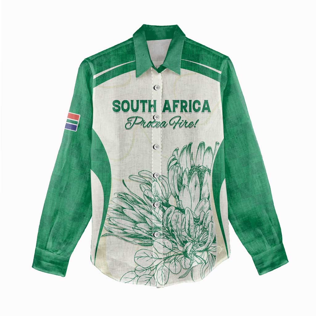 Custom South Africa Cricket Women Casual Shirt We Are Champions - African Pride