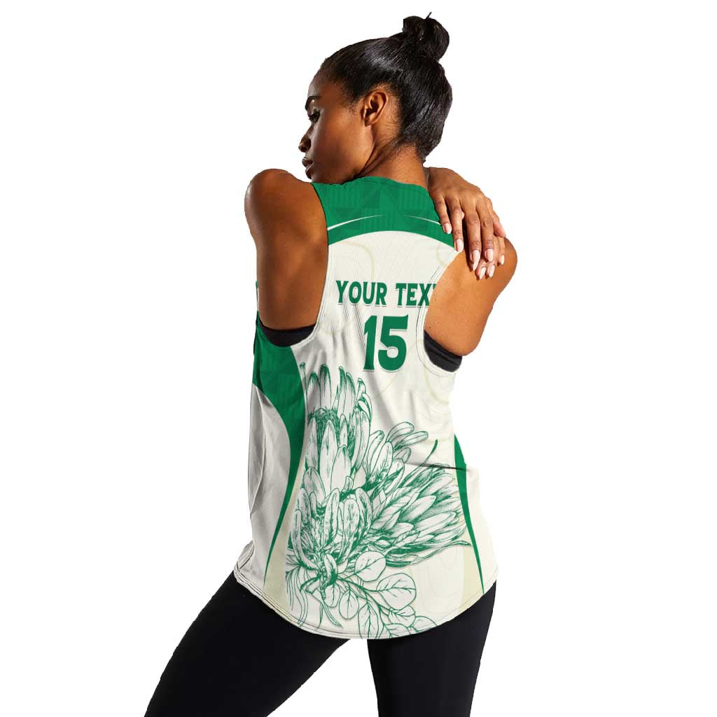 Custom South Africa Cricket Women Racerback Tank We Are Champions - African Pride