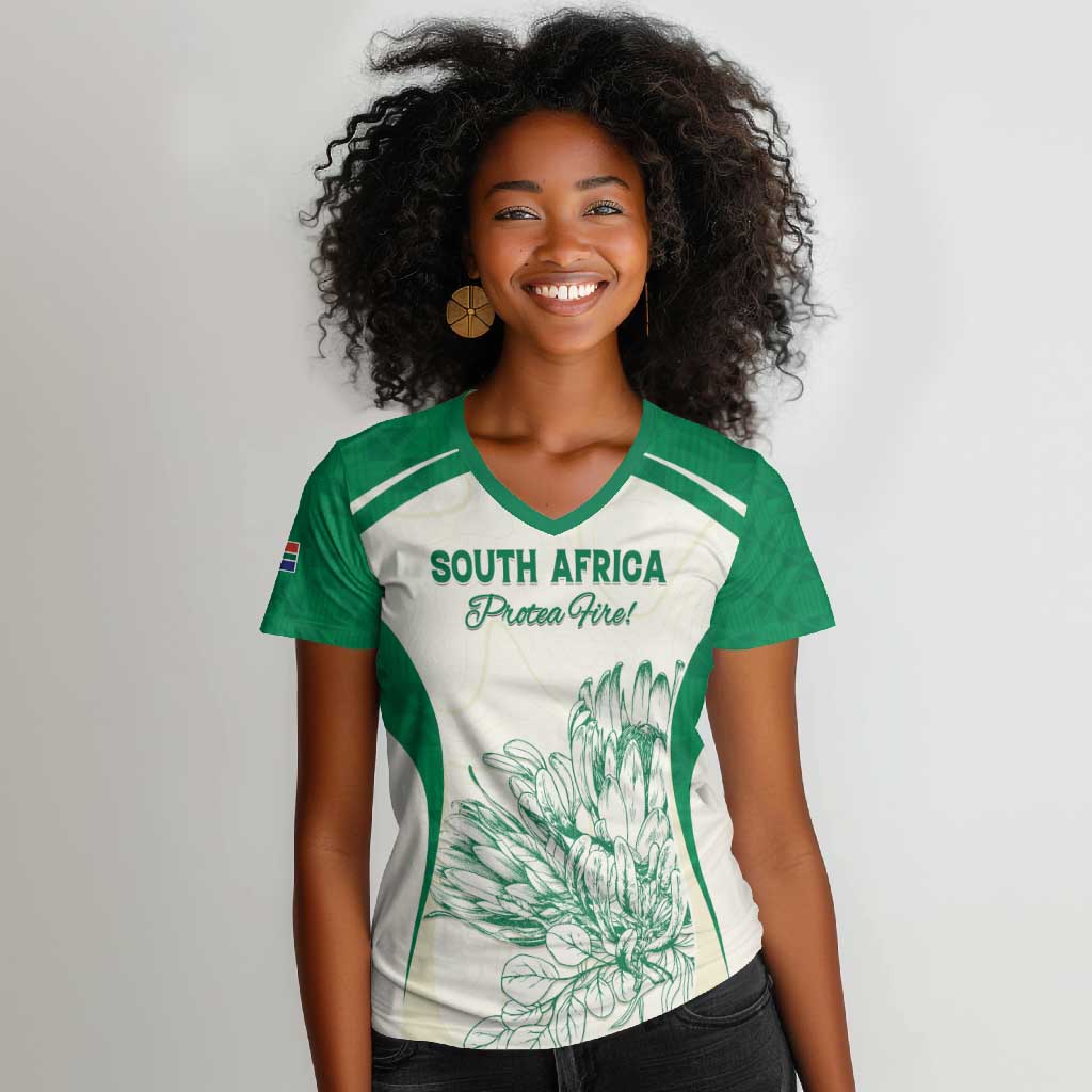 Custom South Africa Cricket Women V-Neck T-Shirt We Are Champions - African Pride