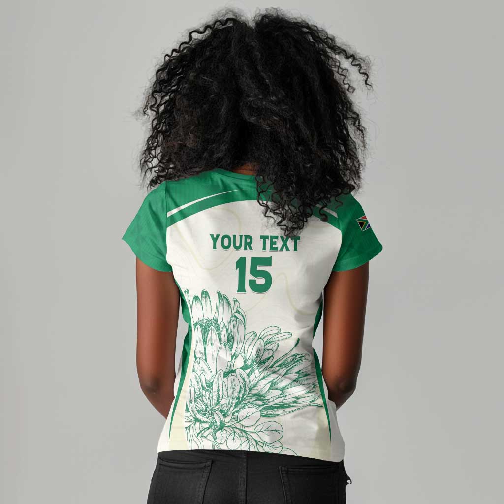 Custom South Africa Cricket Women V-Neck T-Shirt We Are Champions - African Pride