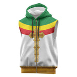 Meskel Ethiopia Sleeveless Zip Hoodie True Cross - African Pride