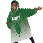 Custom Kenya Football Kid Wearable Blanket Hoodie Go Harambee Stars - African Pride