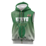 Custom Kenya Football Sleeveless Zip Hoodie Go Harambee Stars - African Pride