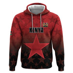 Custom Kenya Football Hoodie Harambee Harambee Stars - Red Jersey - African Pride