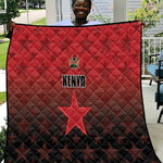 Kenya Football Quilt Harambee Harambee Stars - Red Jersey - African Pride