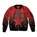 Custom Kenya Football Sleeve Zip Bomber Jacket Harambee Harambee Stars - Red Jersey - African Pride