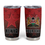 Custom Kenya Football Tumbler Cup Harambee Harambee Stars - Red Jersey - African Pride