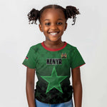 Custom Kenya Football Kid T shirt Harambee Harambee Stars - Green Jersey - African Pride