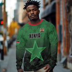 Custom Kenya Football Long Sleeve Shirt Harambee Harambee Stars - Green Jersey - African Pride