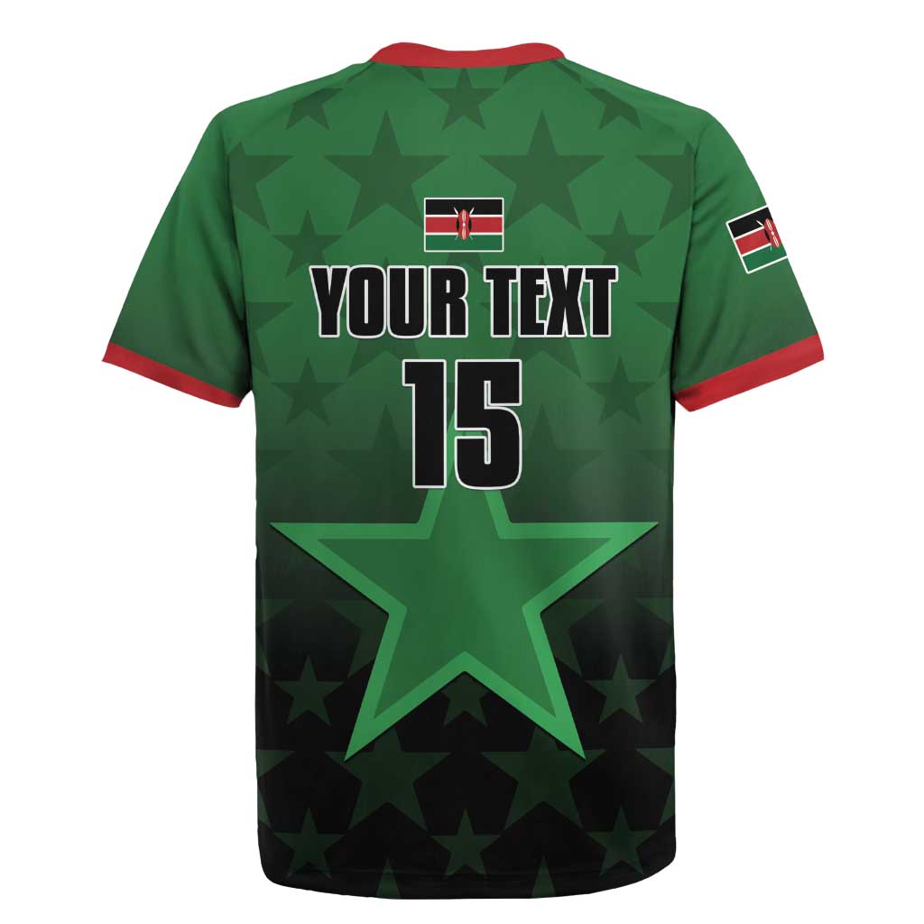 Custom Kenya Football Rugby Jersey Harambee Harambee Stars - Green Jersey - African Pride
