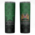 Custom Kenya Football Skinny Tumbler Harambee Harambee Stars - Green Jersey - African Pride