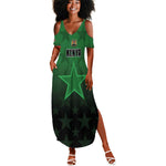 Custom Kenya Football Summer Maxi Dress Harambee Harambee Stars - Green Jersey - African Pride
