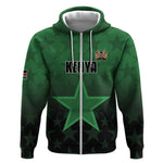 Custom Kenya Football Zip Hoodie Harambee Harambee Stars - Green Jersey - African Pride
