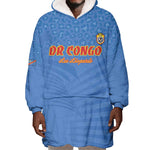 Custom DR Congo Football Wearable Blanket Hoodie Allez Les Léopards - African Pride