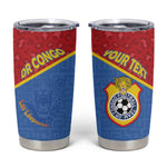 Custom DR Congo Football Tumbler Cup Go Champions - African Pride