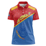 Custom DR Congo Football Women Polo Shirt Go Champions - African Pride