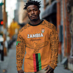Custom Zambia Football Long Sleeve Shirt Come On Chipolopolo - African Pride