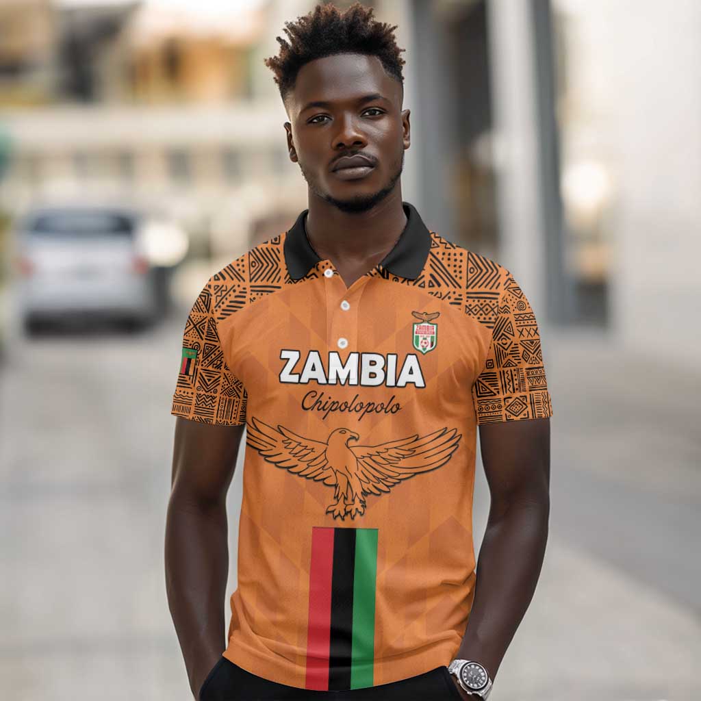 Custom Zambia Football Polo Shirt Come On Chipolopolo - African Pride