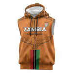 Custom Zambia Football Sleeveless Zip Hoodie Come On Chipolopolo - African Pride