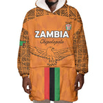 Custom Zambia Football Wearable Blanket Hoodie Come On Chipolopolo - African Pride
